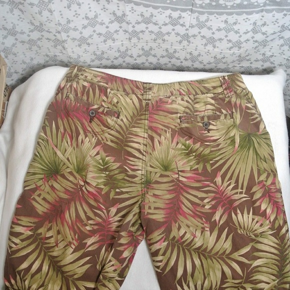 Caribbean Joe Tropical Palm Capri Shorts 14 - Picture 3 of 5